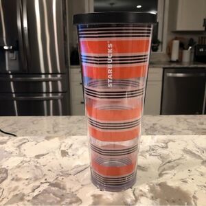 Starbucks Black Orange Stripe Halloween Venti Tumbler 24oz. 2018